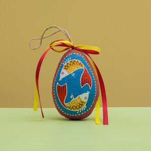 Сувенір "Мала писанка синя з рибинами "