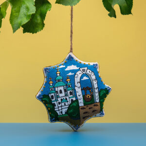 Сувенір зірка ванільна "Фонтан-пам'ятник Сумці, Суми"