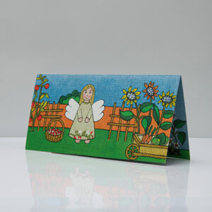 Листівка "В саду гуляла, квіти збирала"