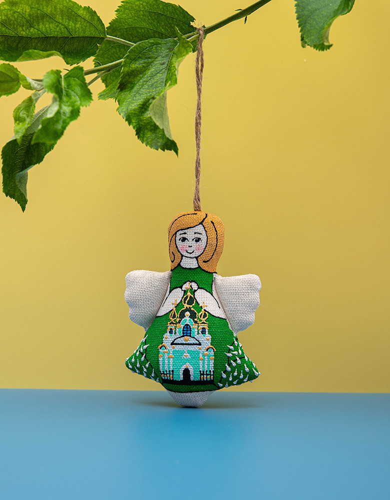 Сувенір текстильний янгол "Андріївська церква"