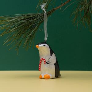 Ялинкова іграшка " Пінгвін з тростиною з цукру  " (скульптура)