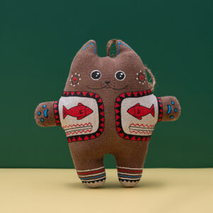 Сувенір кавовий ароматизований "Кіт грубасик з рибами на кожушку"