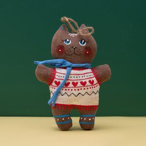 Сувенір кавовий ароматизований "Котеня в сведрі з сердечками"