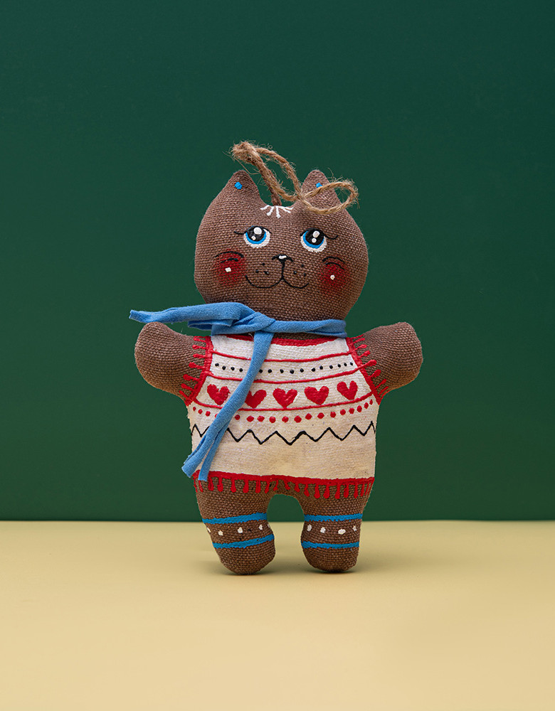 Сувенір кавовий ароматизований "Котеня в сведрі з сердечками"