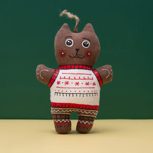 Сувенір кавовий ароматизований "Котеня в светрі з сніжинками"