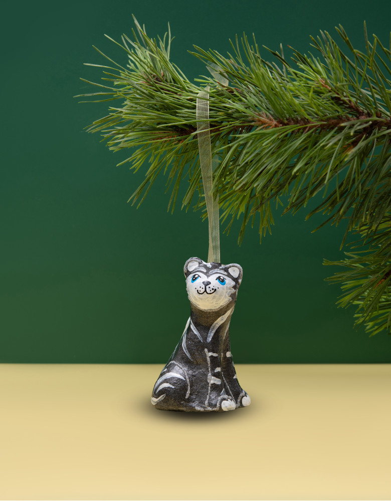 Ялинкова прикраса " Тигр чорний водяний " (скульптура)