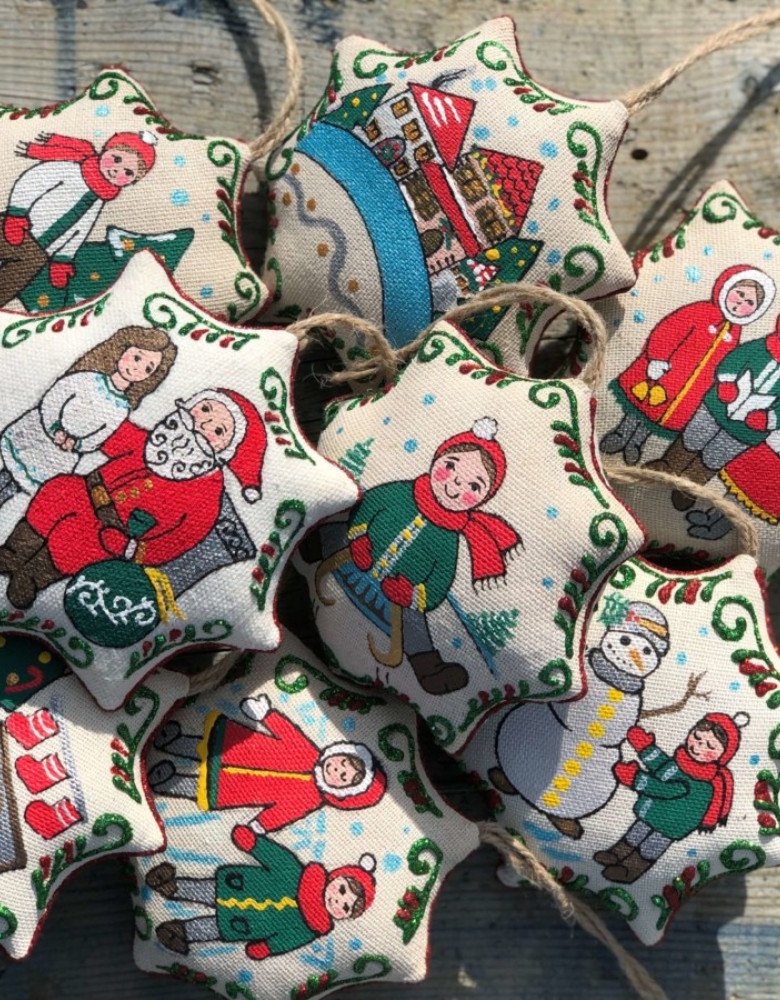 Сувенір зірка різдвяна "Діти роблять ангеликів" - Зображення 2