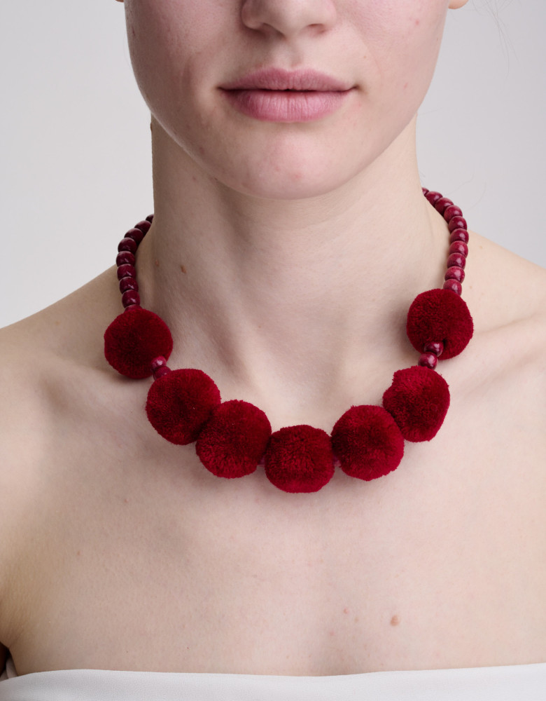 Намисто з кутасами бордове