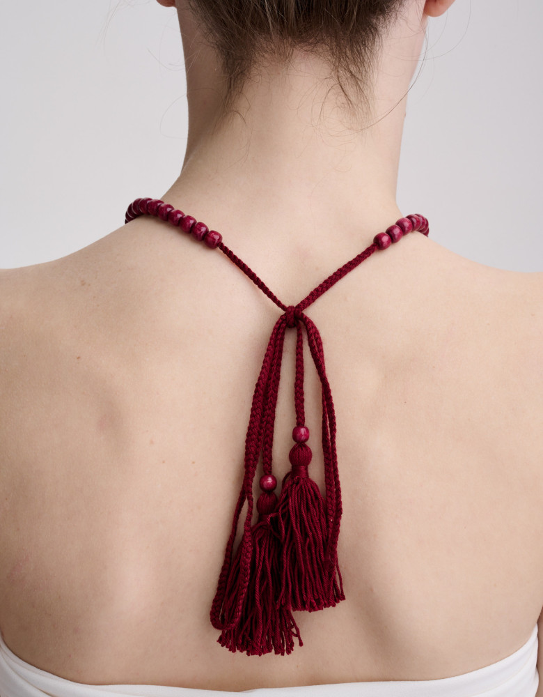 Намисто з кутасами бордове - Зображення 3