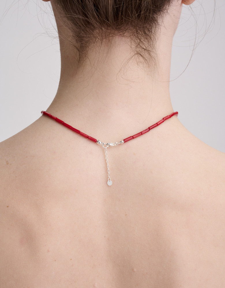 Бордове намисто "Серце" - Зображення 2