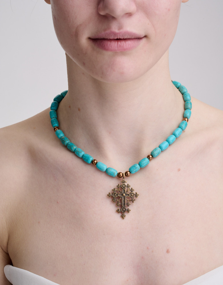 Намисто "Бірюзовий хрест"