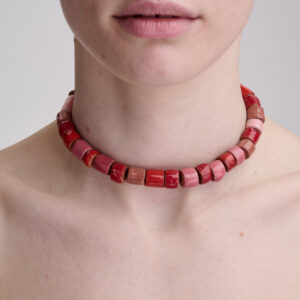 Намисто з кераміки червоне