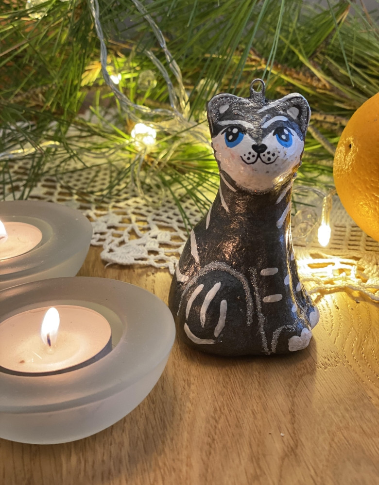 Ялинкова прикраса " Тигр чорний водяний " (скульптура) - Зображення 7