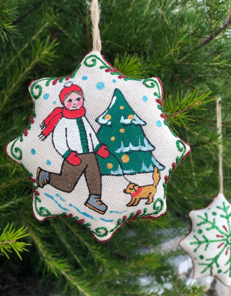 Сувенір зірка різдвяна "Діти на ковзанах" - Зображення 2