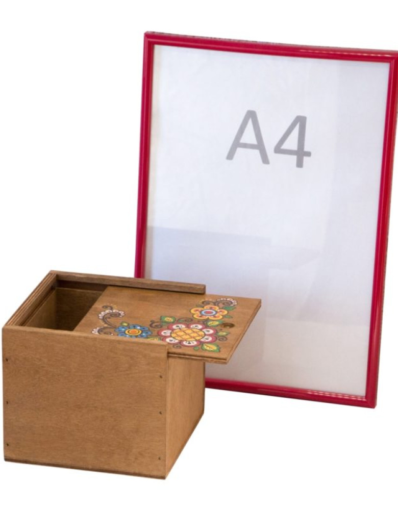 Коробка з фанери 14*14 темна з пташкою - Зображення 3