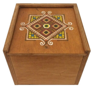 Коробка з фанери 14*14 темна графічна