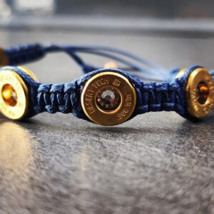 Браслет плетений з донця гільз з камінням Swarovski