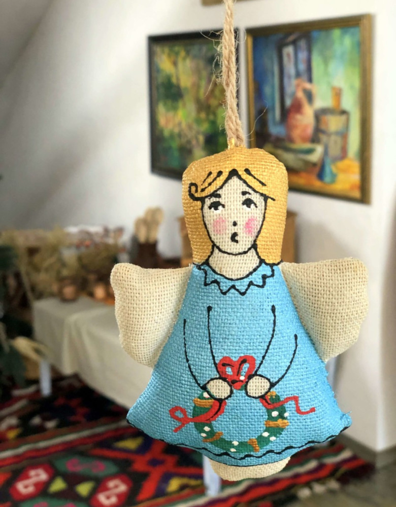 Сувенір ванільний ароматизований "Янгол з різдвяним віночком" - Зображення 4