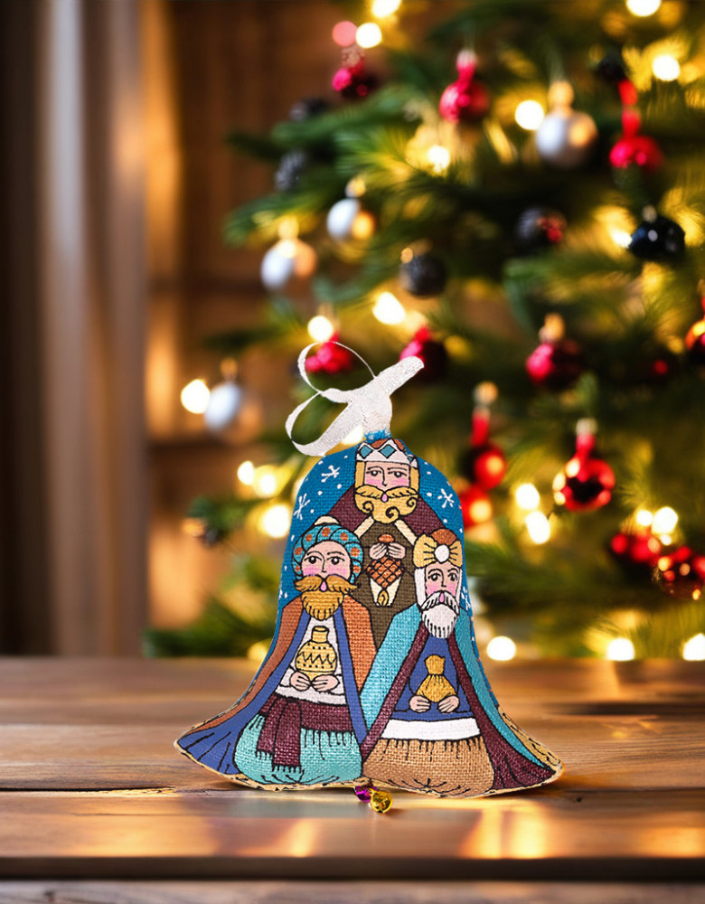 Сувенір дзвоник текстильний "Три царі" ( кавовий ароматизований )