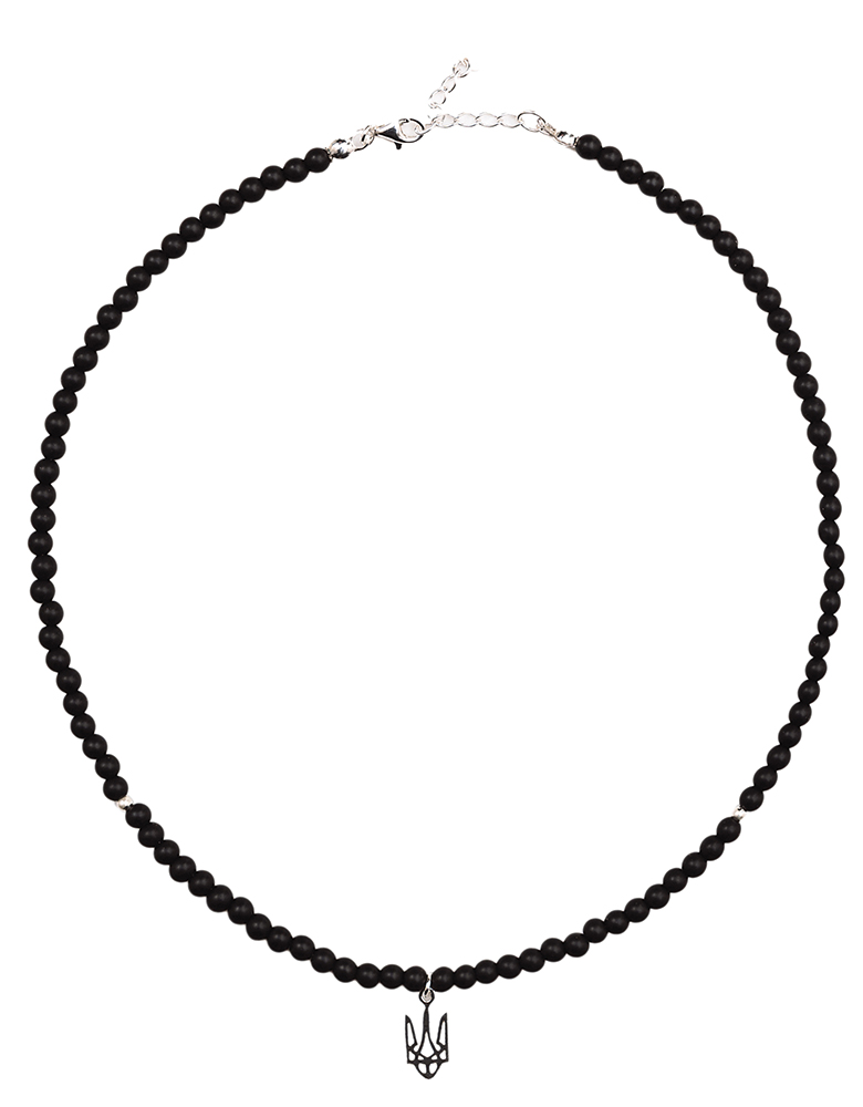 Чорне намисто "Тризуб" - Зображення 3