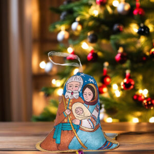 Сувенір дзвоник текстильний "Святе сімейство" ( кавовий ароматизований )