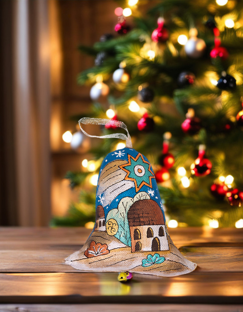 Сувенір дзвоник текстильний "Святе сімейство" ( кавовий ароматизований ) - Зображення 2