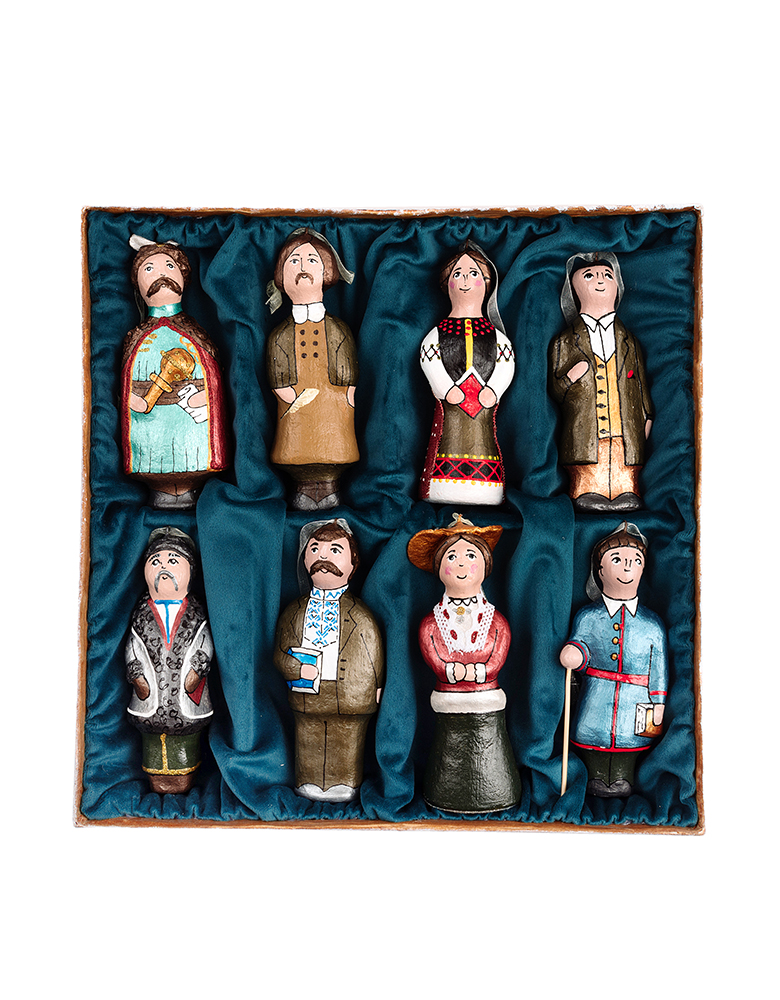 Набір "Славні українці" в квадратній коробці ручної роботи - Зображення 2