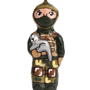 Сувенір "Захисник з котом " (скульптура)