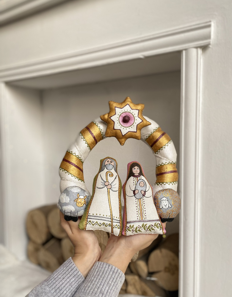 Різдвяний віночок «Свята родина» срібний - Зображення 7