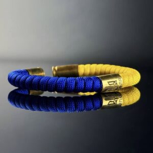 Браслет двоколірний з гравіюванням на середній гільзі