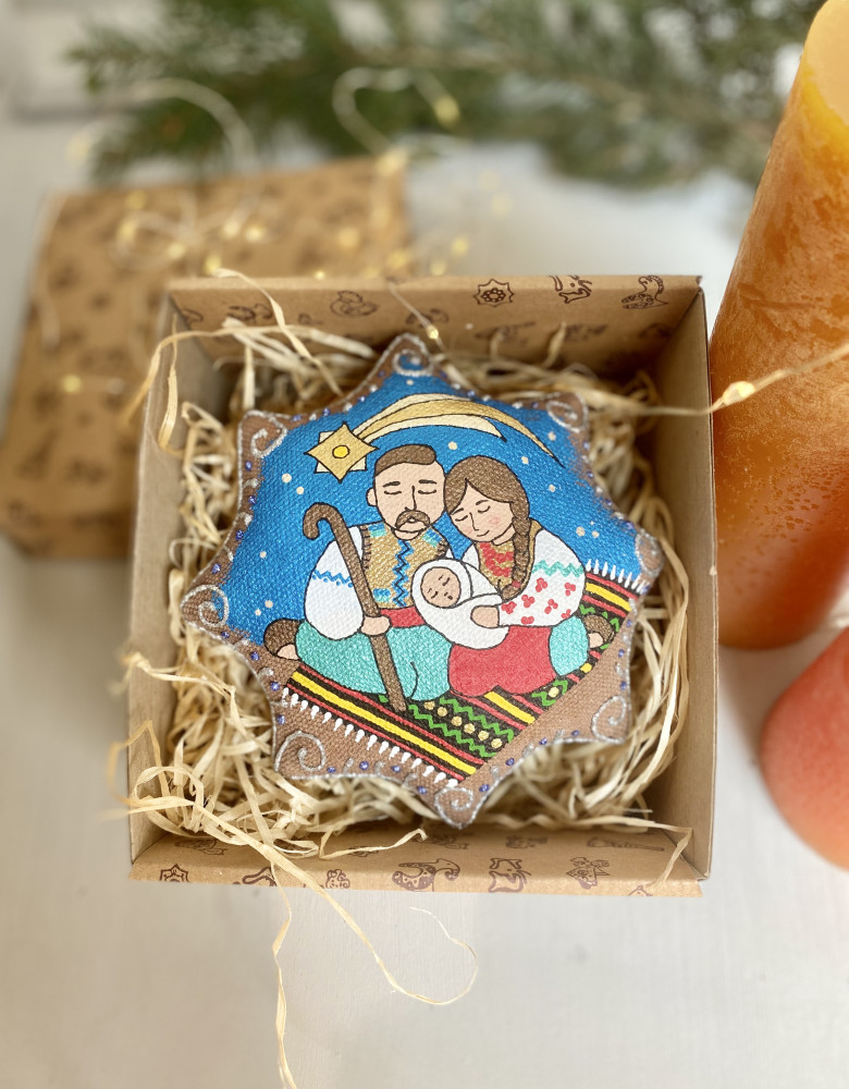 Сувенір кавовий ароматизований "Зірка різдвяна українська родина" - Зображення 4