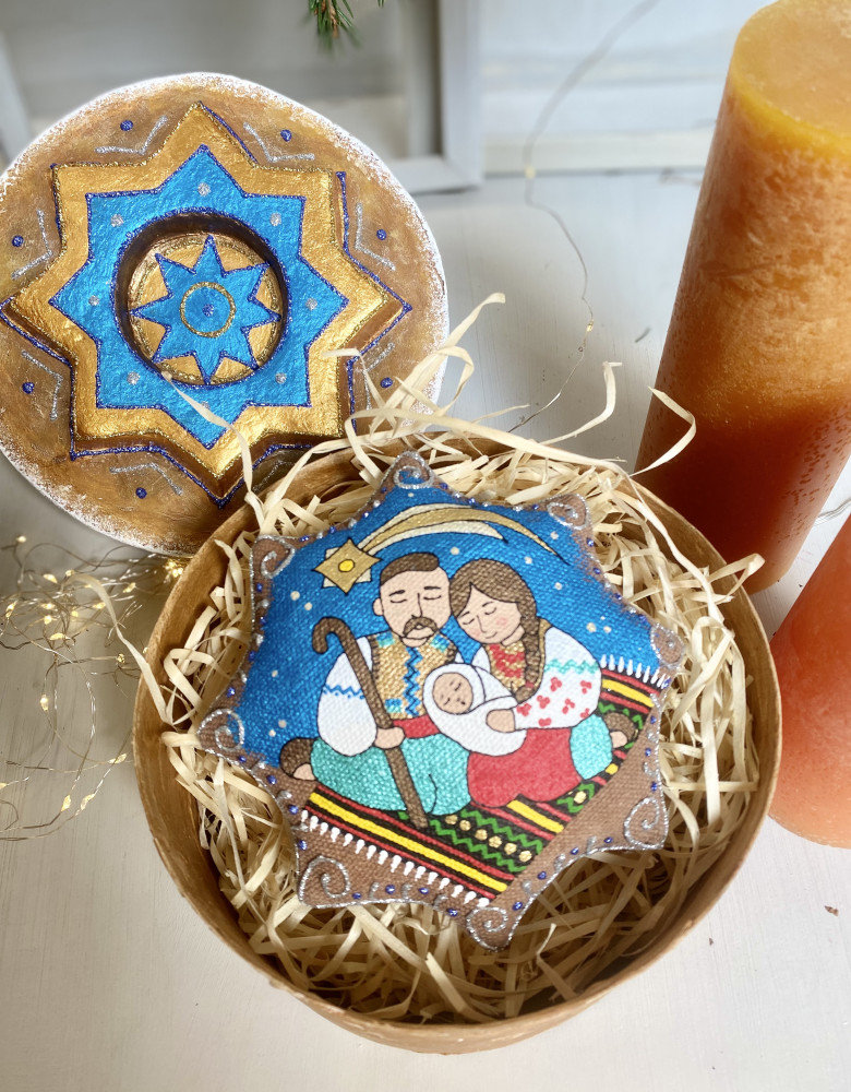 Сувенір кавовий ароматизований "Зірка різдвяна українська родина" - Зображення 5