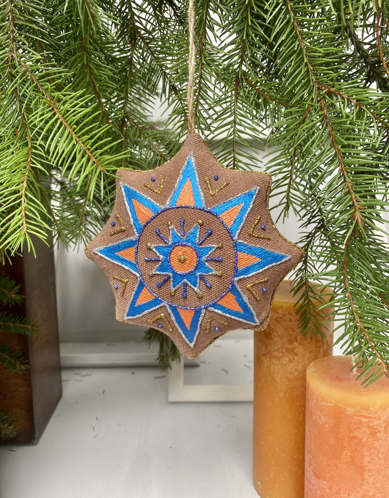 Сувенір кавовий ароматизований Зірка різдвяна "Слава Україні з янголом" - Зображення 2