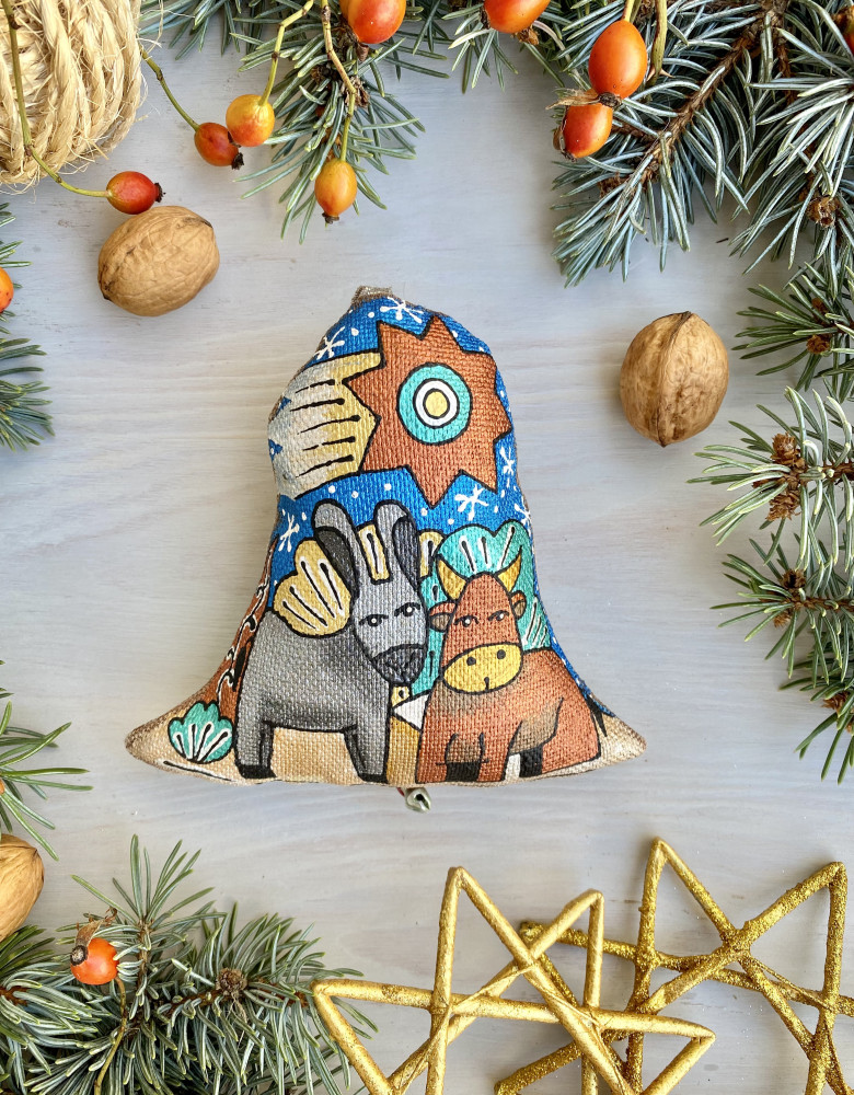 Сувенір дзвоник текстильний "Пастухи" ( кавовий ароматизований ) - Зображення 4