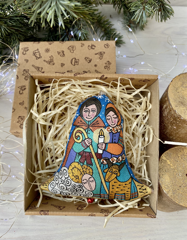 Сувенір дзвоник текстильний "Пастухи" ( кавовий ароматизований ) - Зображення 5