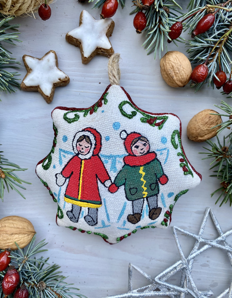 Сувенір зірка різдвяна "Діти роблять ангеликів"