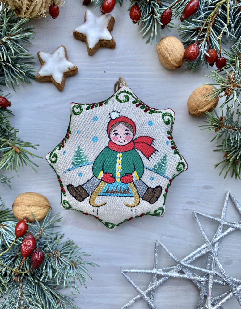 Сувенір зірка різдвяна "Катання на санях"