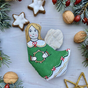 Сувенір "Ванільний янгол з бубном"