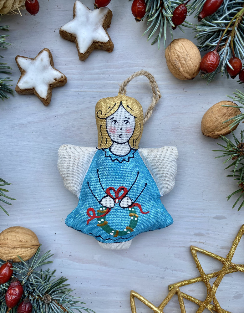 Сувенір ванільний ароматизований "Янгол з різдвяним віночком" - Зображення 2