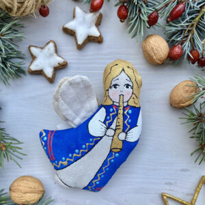 Сувенір "Ванільний янгол з сопілкою"