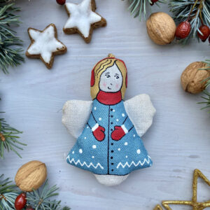 Сувенір ванільний ароматизований  "Янгол лялечка з червоним шарфіком"