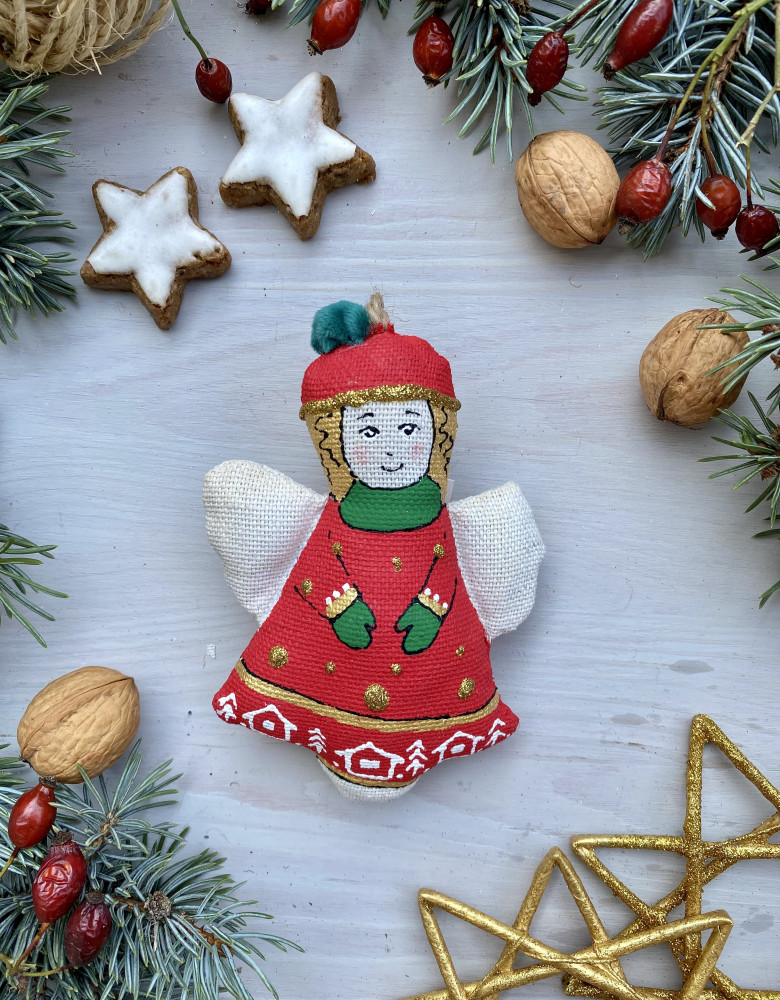 Сувенір ванільний ароматизований "Янгол в червоній шапці" - Зображення 2