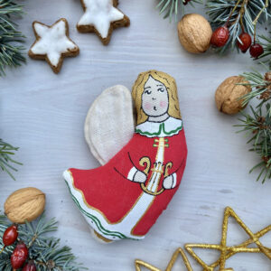 Сувенір "Ванільний янгол з лірою"