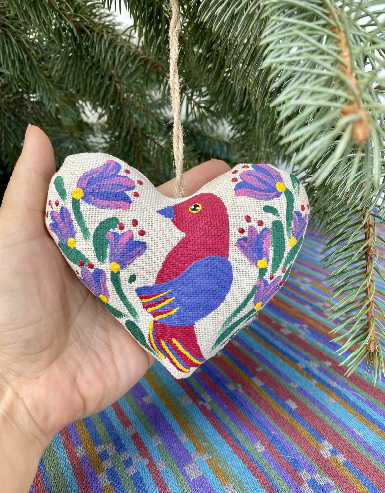 Сувенір ванільний "Серце з рожевою пташкою" - Зображення 2