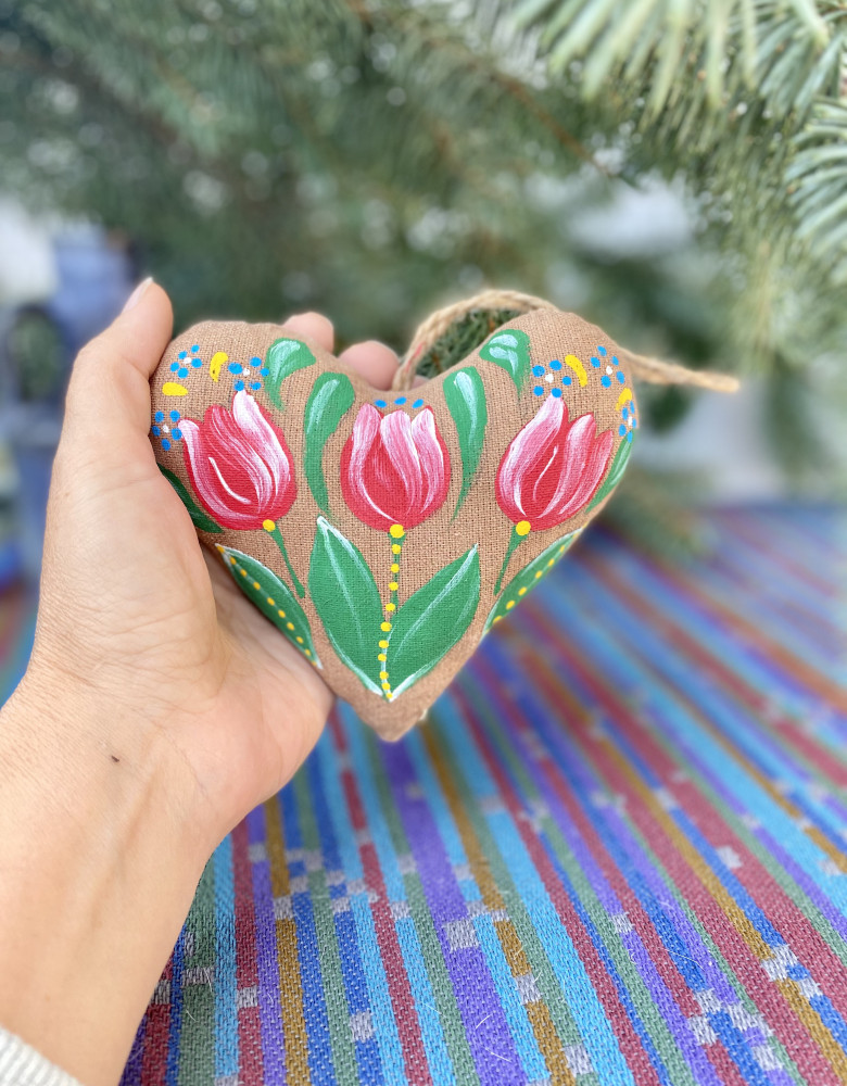 Сувенір кавовий ароматичний "Серце з тюльпанами" - Зображення 2