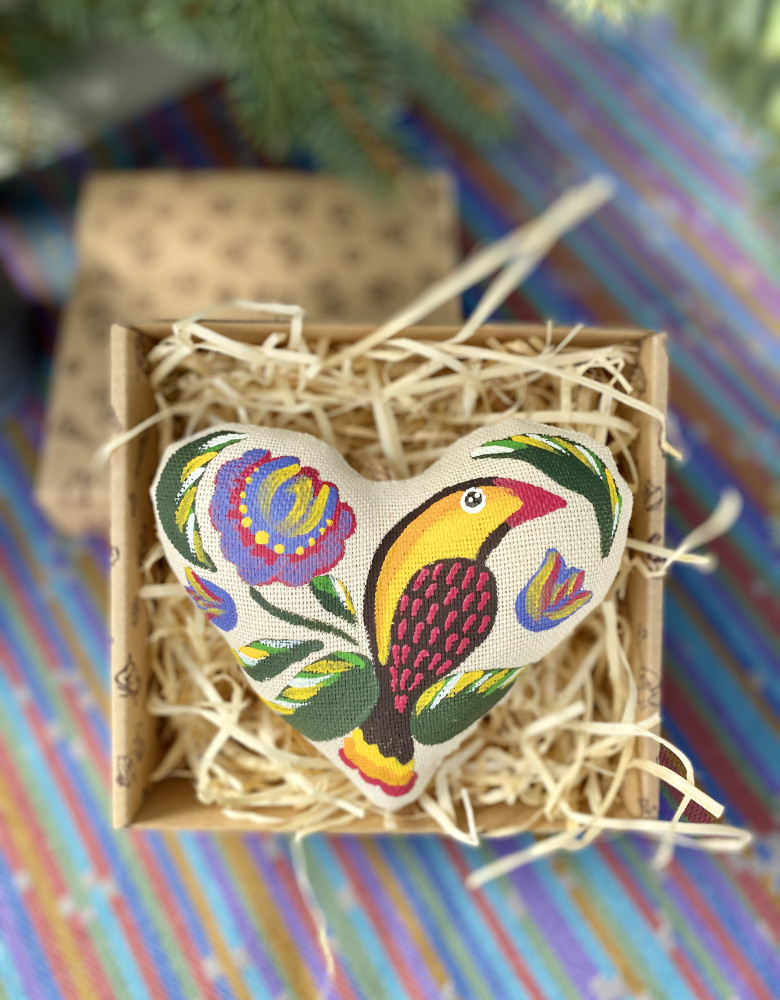 Сувенір ванільний "Серце з жовтою пташкою" - Зображення 5