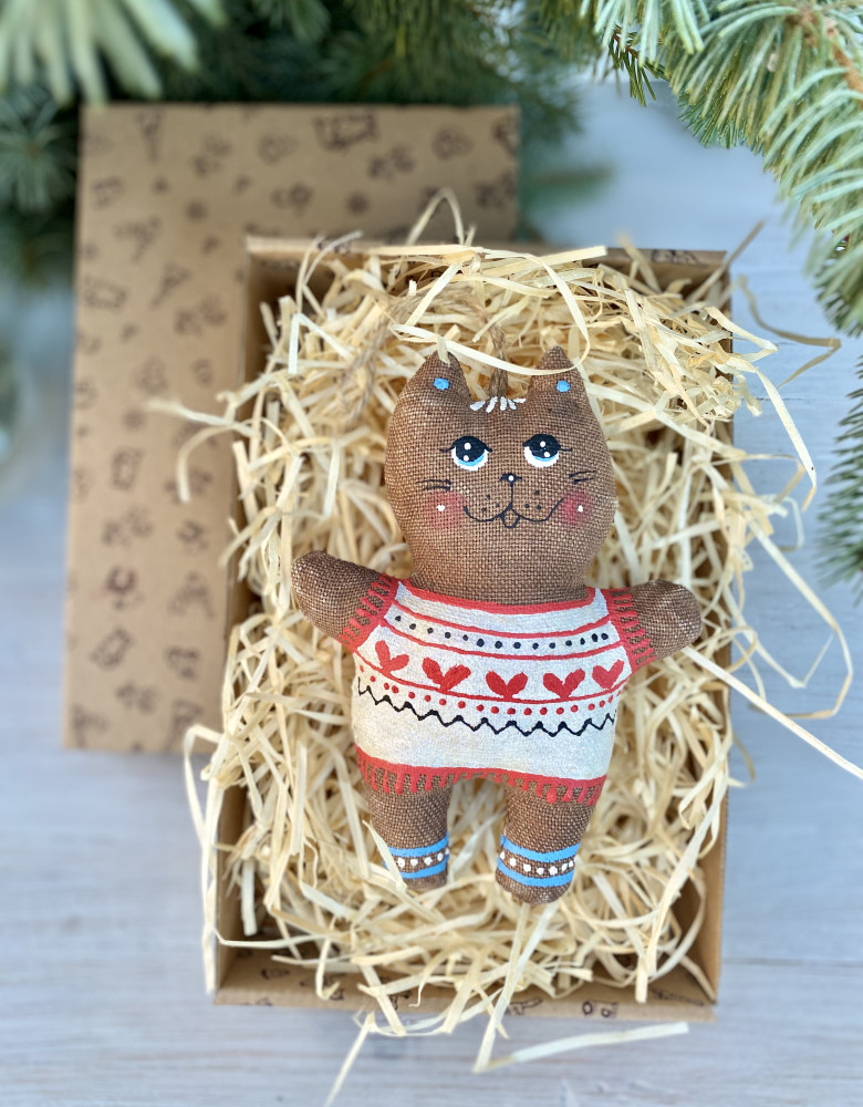 Сувенір кавовий ароматизований "Котеня в сведрі з сердечками" - Зображення 4