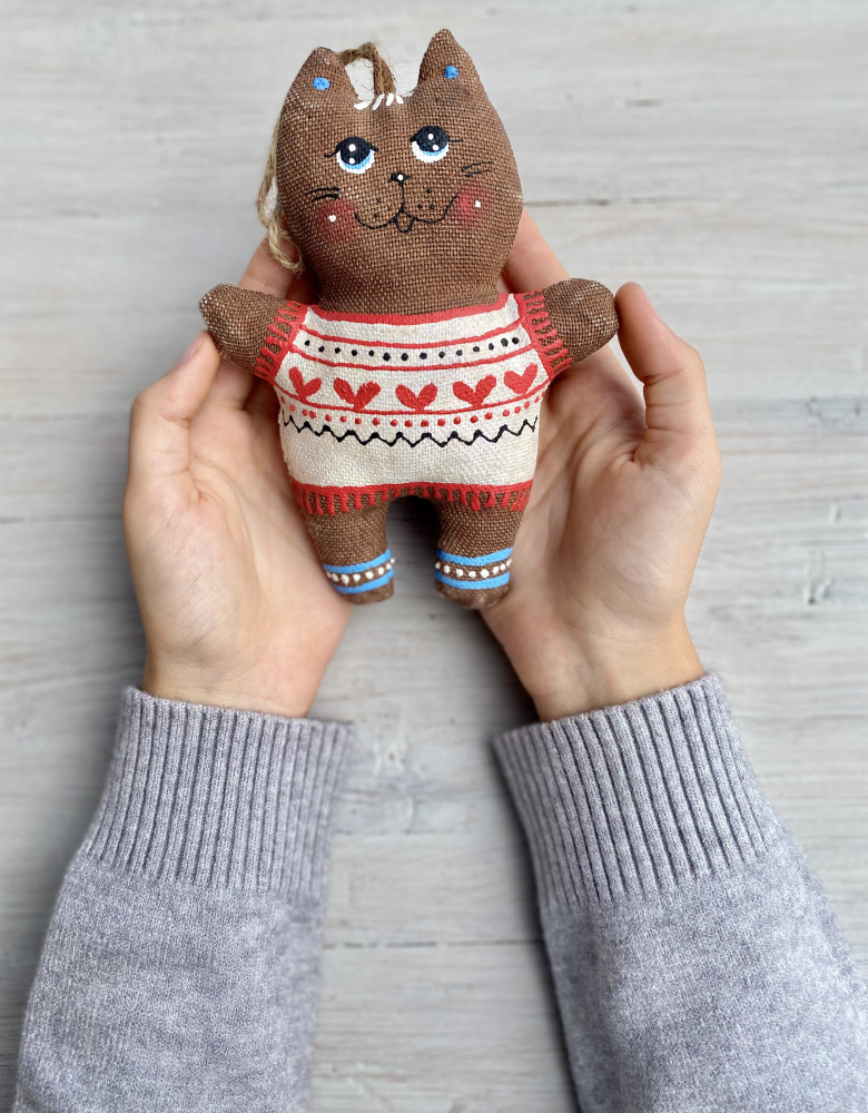 Сувенір кавовий ароматизований "Котеня в сведрі з сердечками" - Зображення 3