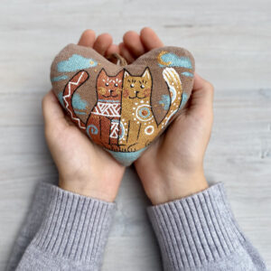 Сувенір кавовий ароматизований "Серце з котами"