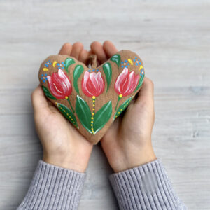 Сувенір кавовий ароматичний "Серце з тюльпанами"